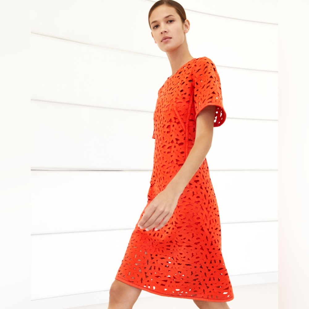 Akris Second Glance Embroidery Sheath Dress Size 4